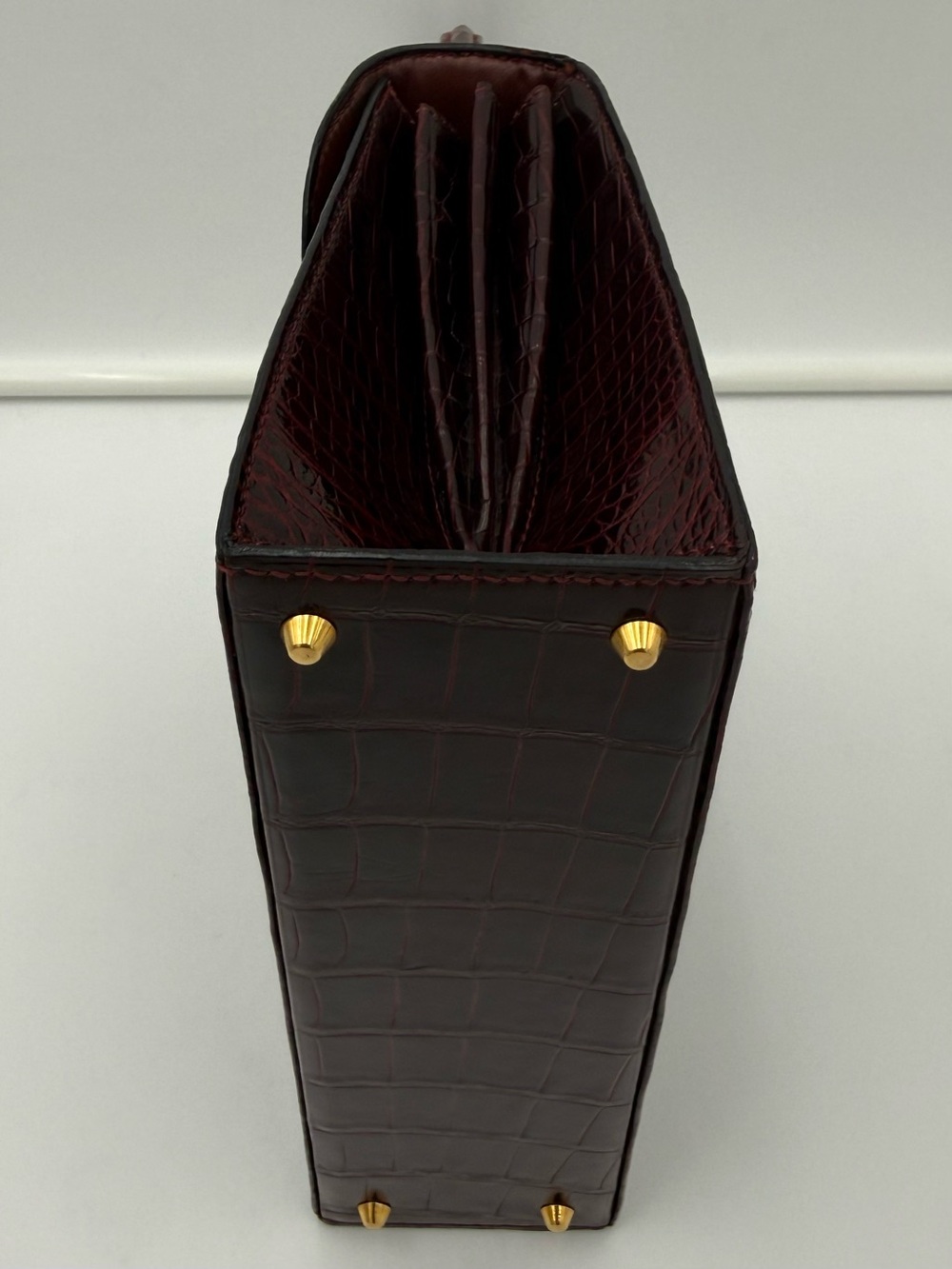🐊MORABITO COUSU MAIN 1905 PARIS • TRAVIATA in Bordeaux CROCODILE Made in FRANCE - Picture 7 of 16